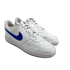 Nike Men's White/Blue Court Vision Next Nature Basketball Sneakers Shoes (11)